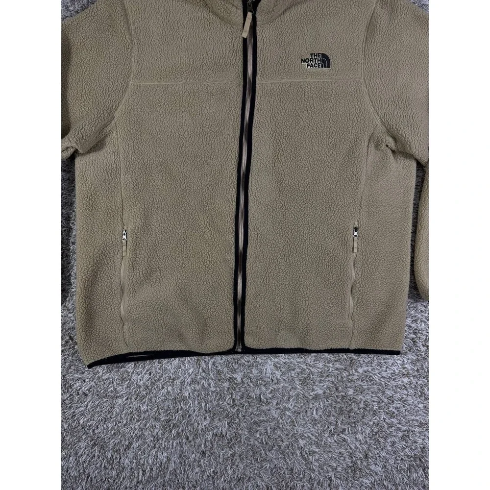 The North Face Peak Fleece Sherpa Full Zip Jacket Beige Men's Size 2XL